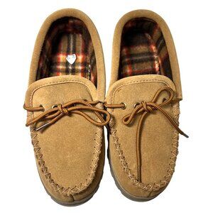 Deerfield Leathers Womens Suede Moccasin Slippers Size 9 Comfy